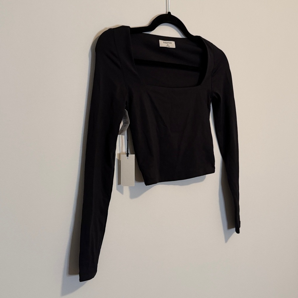 NWT Babaton Black Contour Squareneck Long Sleeve - Picture 6 of 10